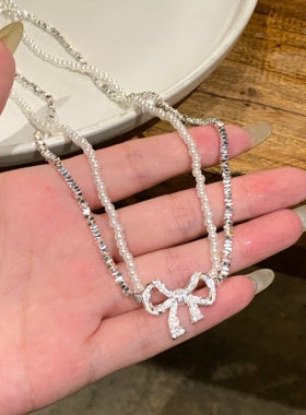 蝴蝶结项链女轻奢小众高级感