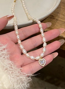 爱心项链精致桃心锁骨链