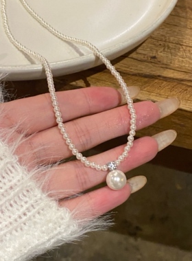 珍珠项链法式复古女轻奢高级感