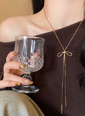 抽拉蝴蝶结choker项链锁骨链女