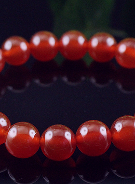 天然原矿红玛瑙男女款散珠手串