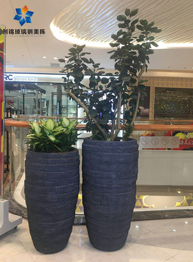 美陈大花瓶商场走廊玻璃钢摆件