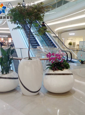 玻璃钢商场美陈大花瓶摆件定制