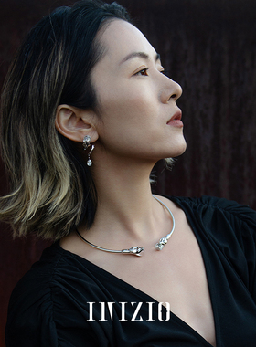 INIZIO 灵蛇系列双首灵蛇项圈小众高级原创choker锁骨链弹力项圈