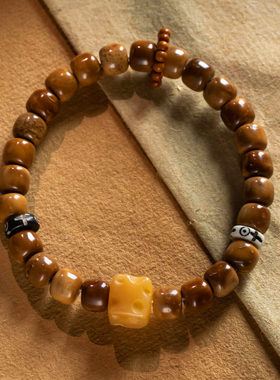 玉石貔貅手串女文玩木质手链礼物