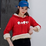 Хлопковая утепленная толстовка для школьников, удерживающая тепло бархатная толстовка с капюшоном