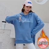 Хлопковый лонгслив, толстовка с капюшоном, утепленная куртка, коллекция 2022, оверсайз, в корейском стиле