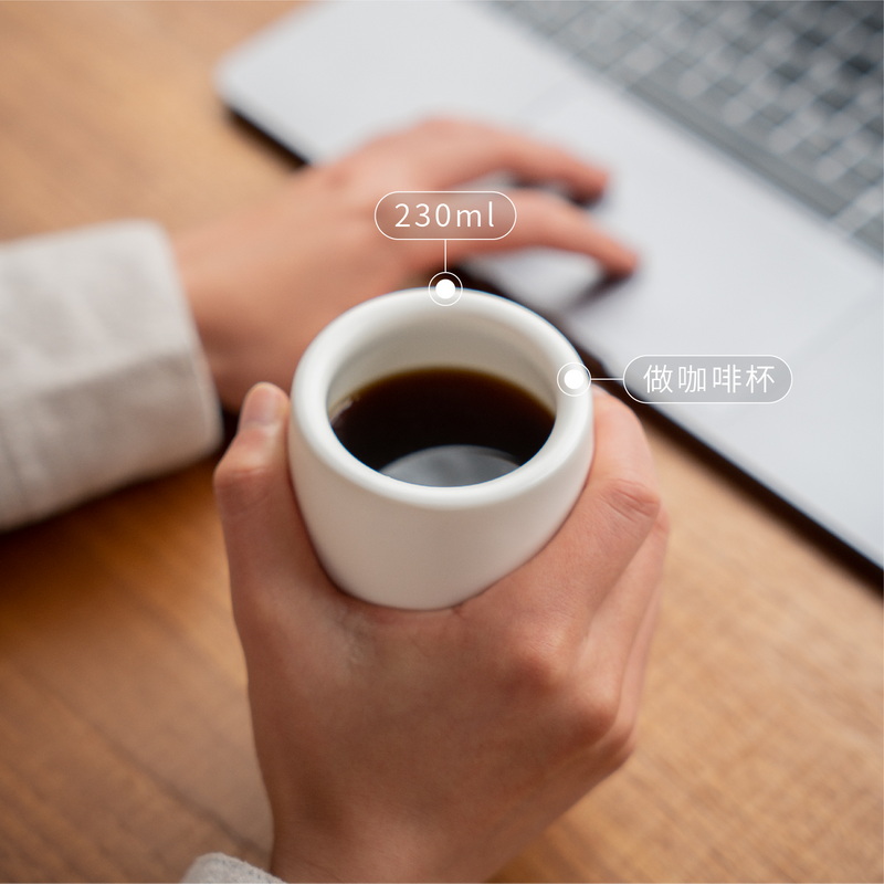 木墨生活 厚白蛋壳杯 德化白瓷手握杯亚白陶瓷咖啡杯蛋杯茶杯水杯 - 图1