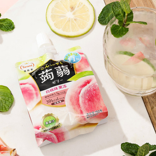 Tarami国产塔啦蜜低卡蒟蒻魔芋吸吸果味果冻休闲小零食150g*6袋装 - 图0