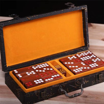 Red Wood Solid Wood Upscale Blood Sandalwood Signs Nine Dominoes Home Big Fancy Gift Box Gift Gift-giving Adults Rehearsals Nine Cards