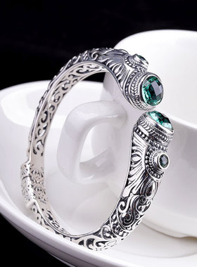 s925纯银印尼巴厘岛水晶手镯