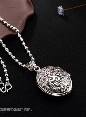 S925纯银个性潮流男女士3-4MM圆珠光珠项链百搭简约锁骨链毛衣链