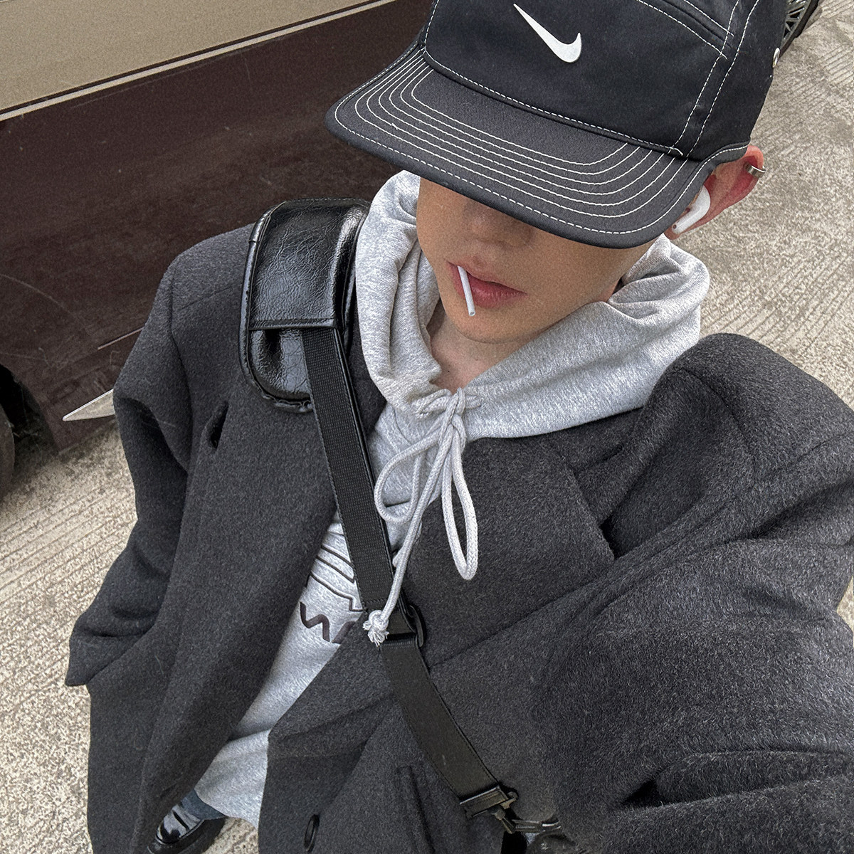 Aurocean 男高学院羊毛呢西装外套 oversize冬季深灰色呢子大衣,淘宝优惠券,粉丝福利购,淘宝优惠卷