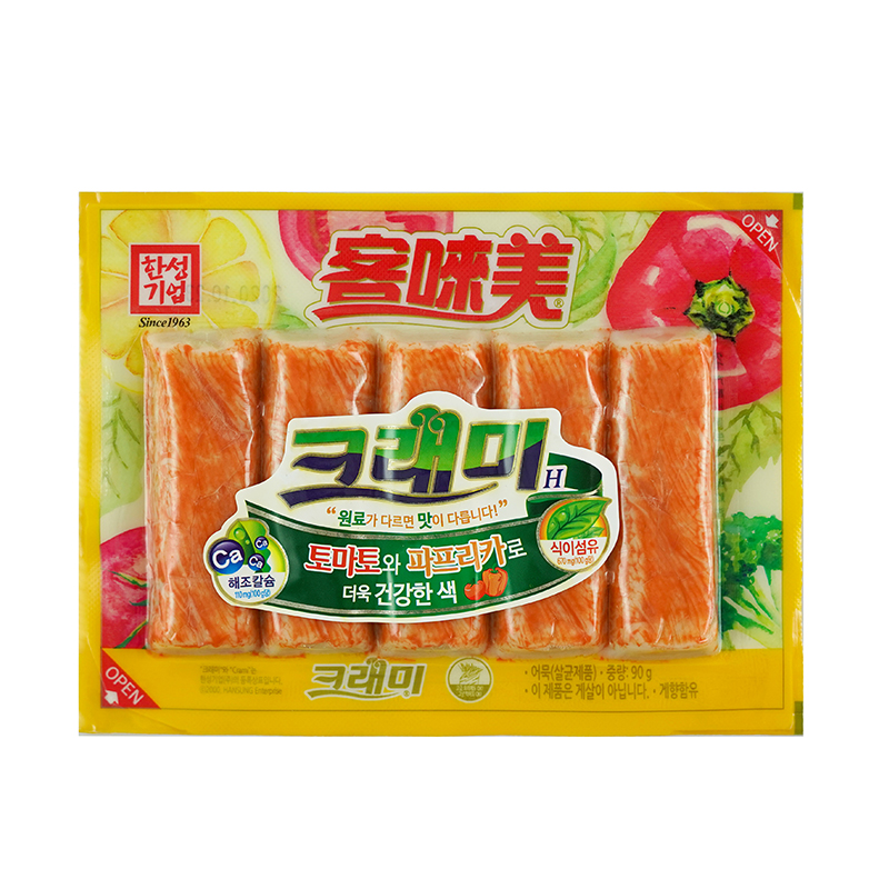 韩国原装进口 客唻美 0脂肪低卡路里 即食手撕仿蟹肉棒 90gx2袋