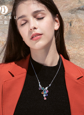 水晶镀18k金首饰杂志款锁骨链