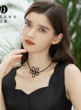 兰盈花朵项链原创设计吊坠