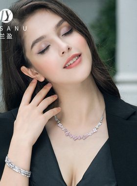 兰盈奥地利水晶花朵项链