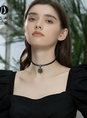 兰盈八芒星水晶项链女锁骨链