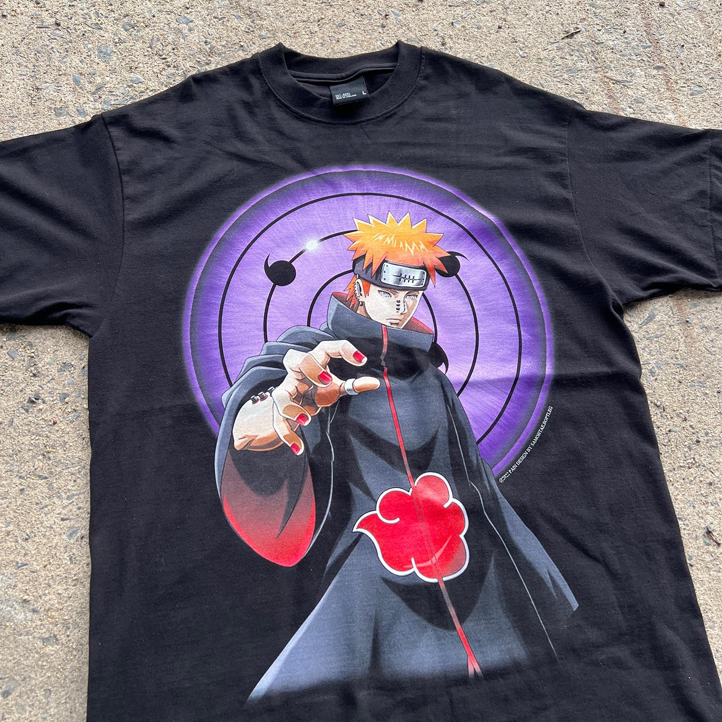 孤独星球动漫 Naruto Pain shirt 嘻哈vibe风宽松复古短袖T恤潮 - 图2