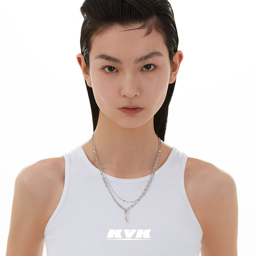 【王嘉尔同款】KVK X潜能系列自由组装原创设计双层叠戴中性项链 - 图1