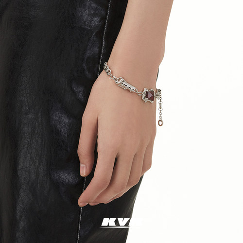 KVK FOURTRY 21S 联名系列红宝石毒液盘结手链 明星同款情侣手链 - 图1