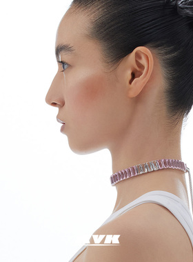 kvk轻奢项链桃花简约气质锆石