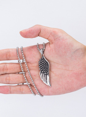 动物天使翅膀男士项链
