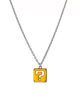 KANZAO马里奥问号项链男潮嘻哈土酷吊坠夏季百搭小众挂链女ins
