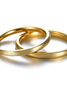 KANZAO  ins流行饰品2mm宽女士钛钢指尖戒指指环尾戒 日韩风情侣