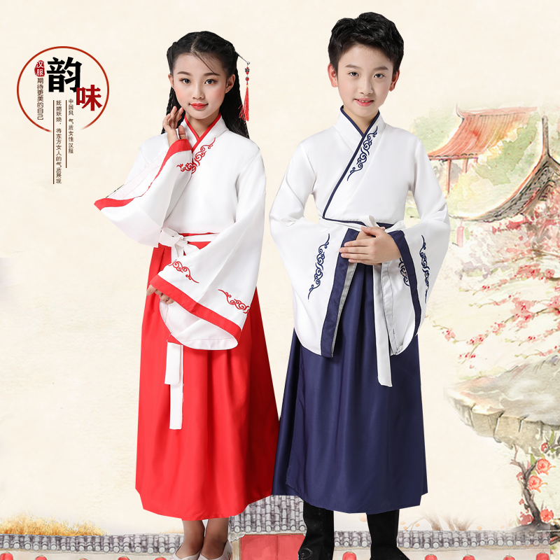 男童国学服春秋新款古装小学生汉服 朵乐淘民族服装/舞台装