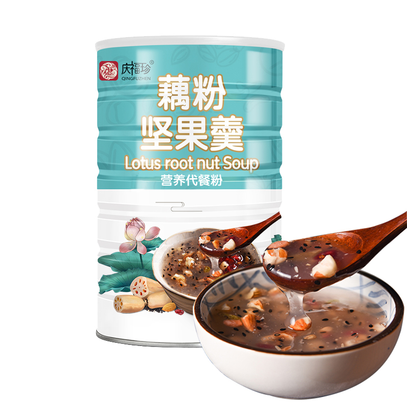 庆福珍旗舰店庆福珍坚果水果藕粉羹纯早餐速食懒人食品特产代餐粉西湖杭州500g3
