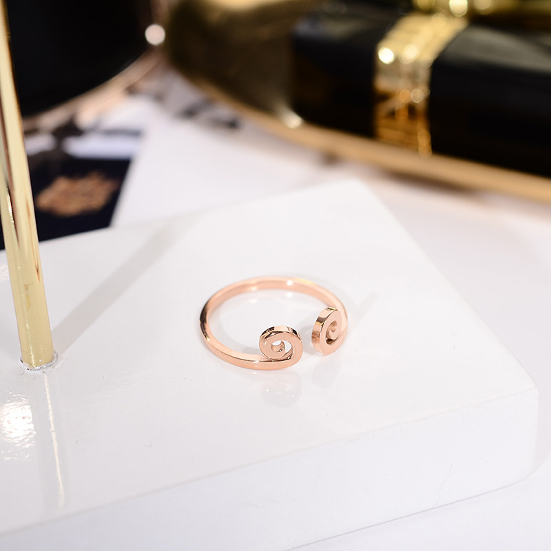 韩京韩版钛钢镀18k玫瑰金戒指 韩京饰品戒指/指环