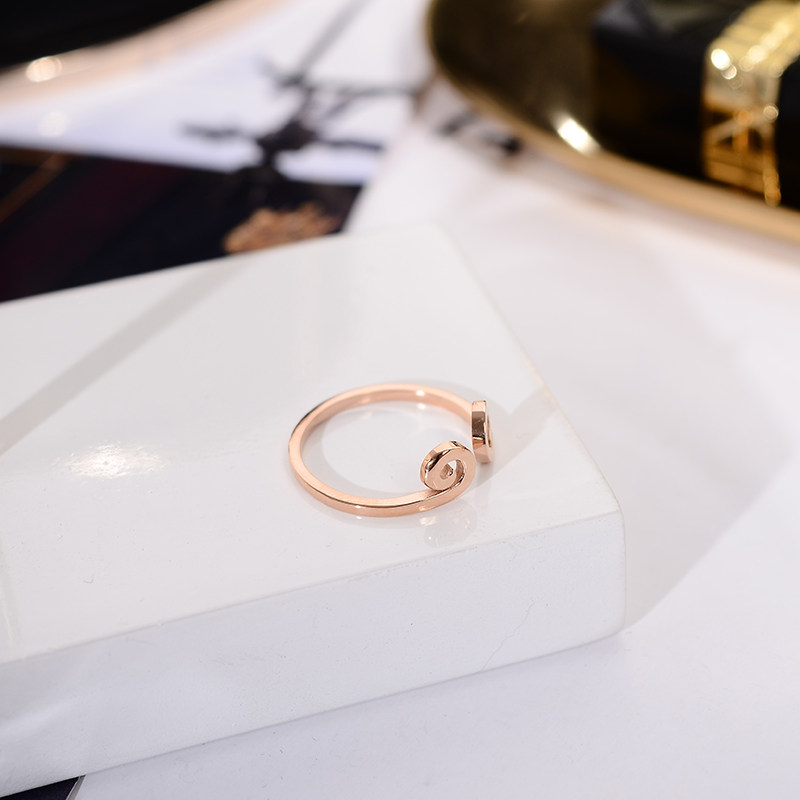 韩京韩版钛钢镀18k玫瑰金戒指 韩京饰品戒指/指环