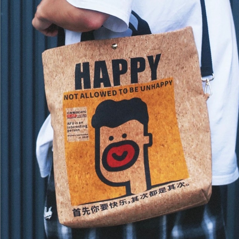 阿福日记软木潮牌挎包单肩斜挎包大容量通勤小包手提袋可爱帆布包,淘宝优惠券,粉丝福利购,淘宝优惠卷