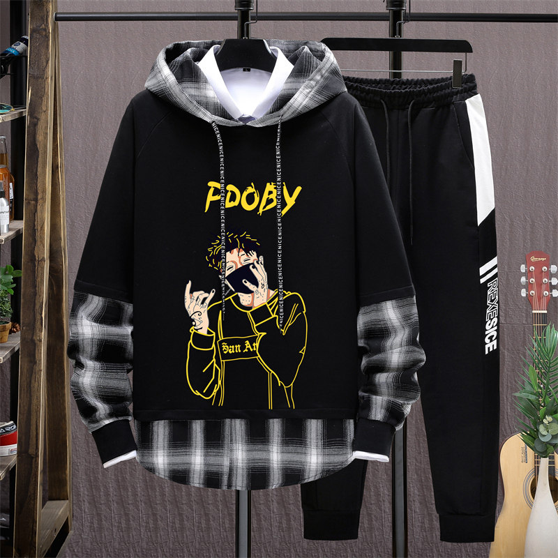 青少年秋冬季加绒男孩潮流加厚卫衣 外叁卫衣