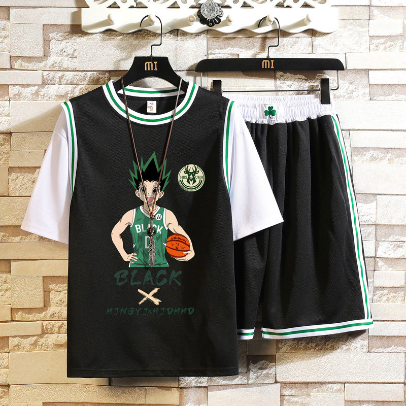 高中学生夏季篮球服男孩短袖t恤 外叁T恤