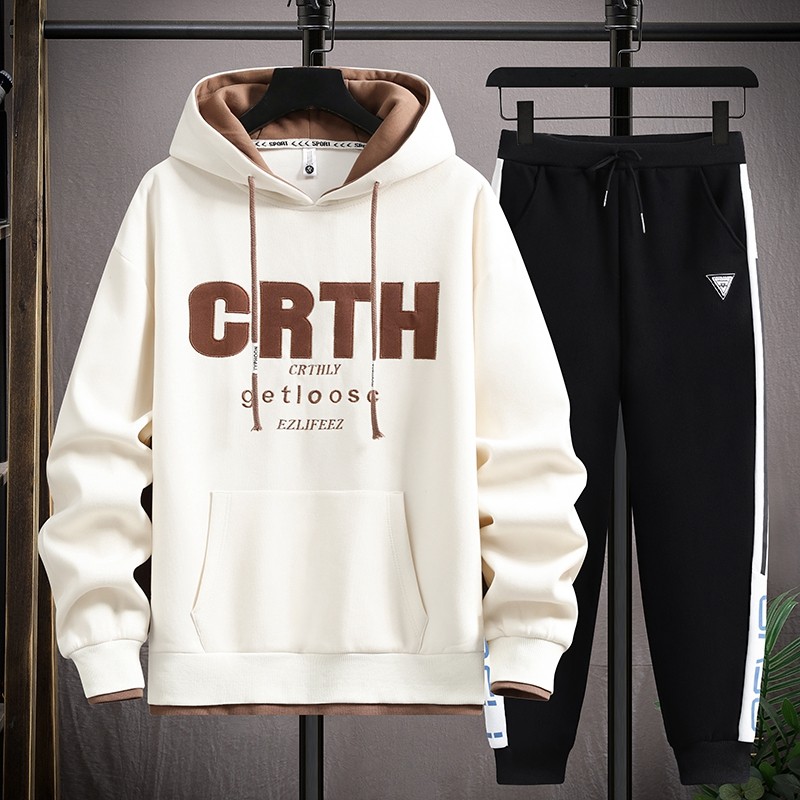 青少年秋冬款加绒卫衣男孩外套初中高中学生帅气大童男装潮流套装,淘宝优惠券,粉丝福利购,淘宝优惠卷