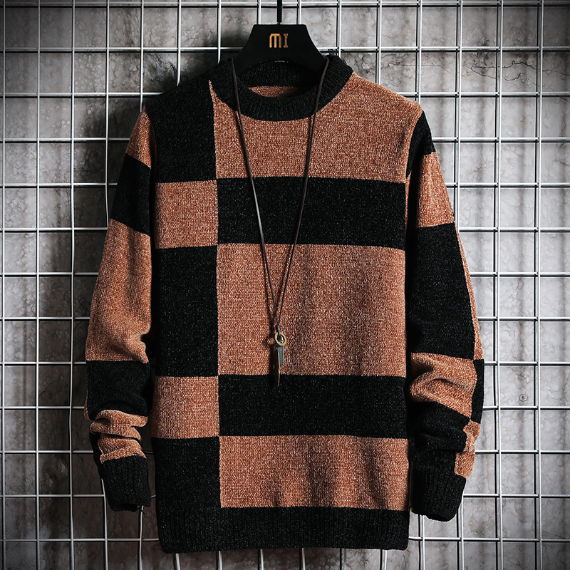 秋冬季男士韩版潮流个性加绒针织衫 外叁针织衫/毛衣