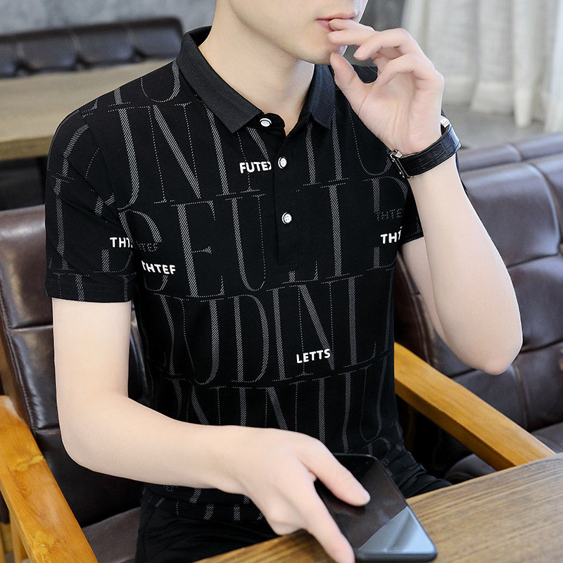 男士短袖潮流男装翻领夏季polo衫 外叁T恤