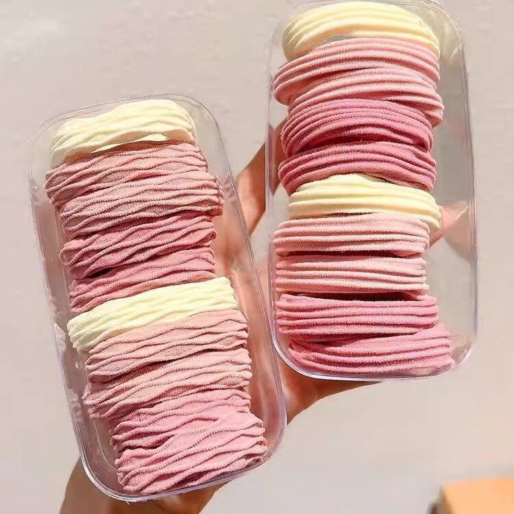 豆沙粉马尾发圈女扎发皮筋头绳