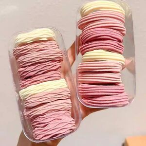豆沙粉马尾发圈女扎发皮筋头绳