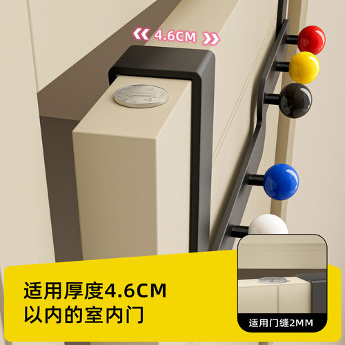 多巴胺门后挂钩衣服挂架卧室挂衣架壁挂墙上免打孔强力收纳置物架 - 图0