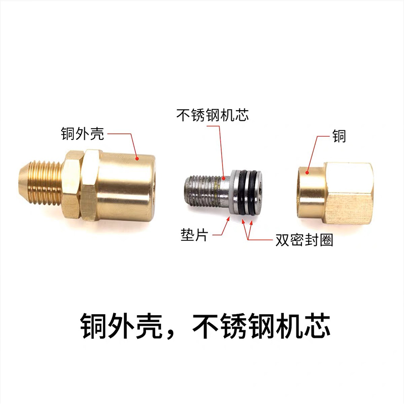 高压清洗车机水枪尾部水管防缠绕万向旋转接头黄铜M14M18M22/5558 - 图0