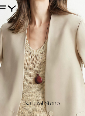 木质酒壶项链女款2025新款高级感轻奢小众长款毛衣链配饰日常百搭