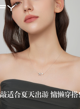 天然珍珠海星项链女款2026新款独特夏天海边锁骨链日常百搭高级感