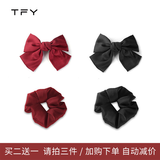 Big red bow clip ins on the back of the head