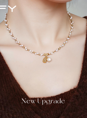 施家珍珠项链女款2025新款轻奢高级感气质大气轻奢小众女士颈链