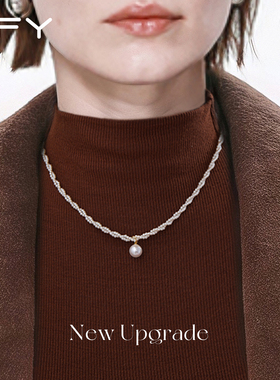 施家珍珠项链女款2025新款高级感轻奢小众气质大气秋冬毛衣颈链