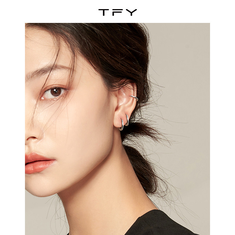 999纯银耳环女高级感素圈耳骨环耳扣睡觉免摘养耳洞耳钉耳圈耳饰,淘宝优惠券,粉丝福利购,淘宝优惠卷