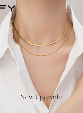 金色蛇骨链项链素链女款2025新款钛钢锁骨链高级感轻奢小众不掉色